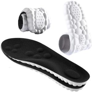 4D Cloud Technology Insole - Super Soft Comfort Insoles, Soft Foot Protection Cloud Feeling Insole, U-Shape Memory Foam Insoles, 4D Sports Memory Foam Insoles (Black, Men 10.5-11.5/Women 12-13)