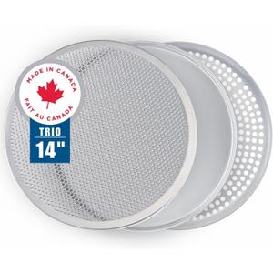 14 Inch Pizza Pan Set of 3 – Screen, Perforated, and Solid Aluminum Pans for Oven, Durable, Rust-Free, Long-Lasting