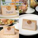 25 Pack Name Cards for Table Setting, Place Cards with Antique Gold Rose Wax Seal Sticker for Wedding, Table Tent Card Stock Handmade Decor for Party, Dinner, Home(Pearlized Champagne Gold)