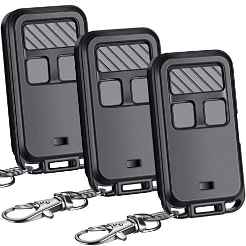 Kingdder 3 Pcs Universal Garage Door Opener Remote Compatible with Chamberlain LiftMaster 3 Button Garage Door Opener Remote with Key Chain for 5 Colors Learning Buttons (Black)