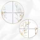 PLASTICPRO 128 Piece Combo Plates Set includes 64 7'' inch Plates & 64 10'' inch Plates White Plastic Floral Design Party Plates With Gold Rim, Premium Elegant, Tableware, Dishes,