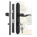 Oxliracc Storm Door Handle Replacement Set Stainless Steel Storm Door Handle with Lock Modern Exterior Door Parts Fits 4.457.9inch Hole Distance (Black)