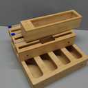 Calmbee 9 IN 1 Storage Bag Organizer for Kitchen Drawer, Bamboo Foil and Plastic Wrap with Cutter, Organizers Compatible Gallon, Quart, Sandwich Snack Size