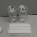 GOSCHE 20oz Ribbed Glass Tumbler with Straw and Lid, Clear Iced Coffee Cups Vintage Glassware, Glass Cups with Lids and Straws for Smoothie Water Tea Juice, Clear, 2 Pack