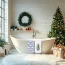 SPBL&L Chinoiserie Christmas Kitchen Towels, Blue Bow Coquette Christmas Tree Dish Towels for Kitchen,Light Blue Christmas Hand Towels for Bathroom Kitchen,16x24 Inches Grandmillennial Decor,Set of 4