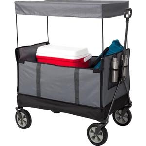 Seina Omni Collapsible Wagon Cart 300 lbs 6ft Storage, Wagons Carts Foldable, Utility Wagon, Grocery Cart on Wheels Foldable, Foldable Wagon Cart (Canopy)