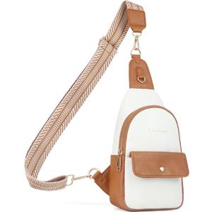 ZIOISNM Sling Bag for Women Mothers Day Gifts for Mom Wife, Crossbody Bags, Perfect Gifts for Women for Travel (White Brown)