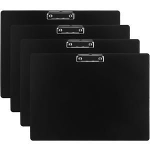 11x17 Large Clipboards Horizontal Drawing Clipboard with Storage - 4 Pack Extra Large Tabloid Plastic Clip Board - Black Clipboard Landscape Orientation for Office Supplies, Art Display