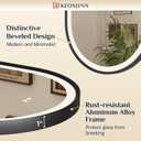 Keonjinn Oval LED Bathroom Mirror 20x32 Inch, Black Beveled Metal Frame, Frontlit & Backlit Bathroom Mirror with 3 Color Tempurature, Dimmable Lighted Mirrors for Wall with Anti-Fog, HD Tempered Glass