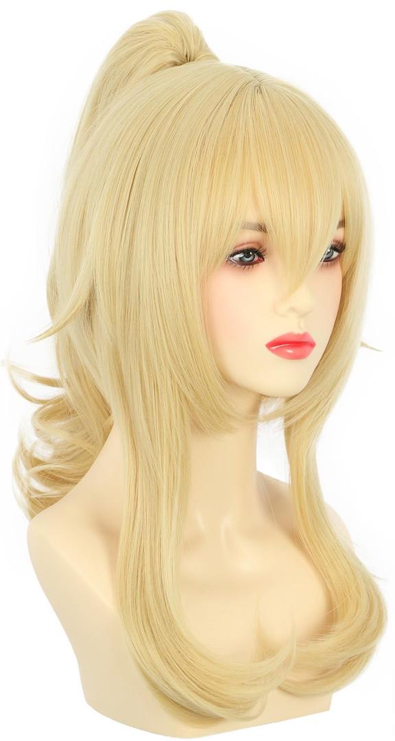 karlery Women Blonde Ponytail Princess Pigtail Wig Halloween Costume Anime Cosplay Wig (10.16 x 8.23 x 2.05 in)