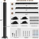 Aluminum Deck Railing Kit, Modular 36 in H. x 2 Ft W Stair Railing Kit for Outdoor Steps,Heavy Duty Balustrade System for Deck, Porch, Patio & Balcony(1 Post, 1 Panel)