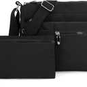 ETidy Crossbody Bag For Women Waterproof Lightweight Casual Shoulder Handbag Purse(Black Upgrade