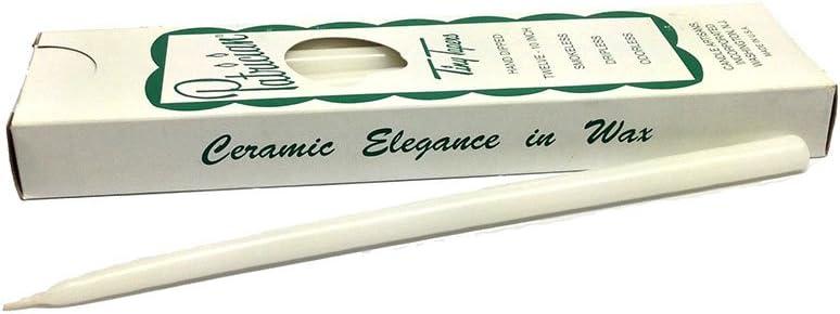 Patrician (10in Tall x 1/2'' Diameter) White Hand Dipped Skinny Taper Candles, Set of 12