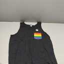 Pocket Rainbow Flag Print Retro Gay LGBT Pride Month Support Tank Top Size L