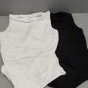 WAYMAKER Mock Neck Bodysuits for Women Sleeveless Basic Tank Top Body Suit Shirts (Medium, Black,white)