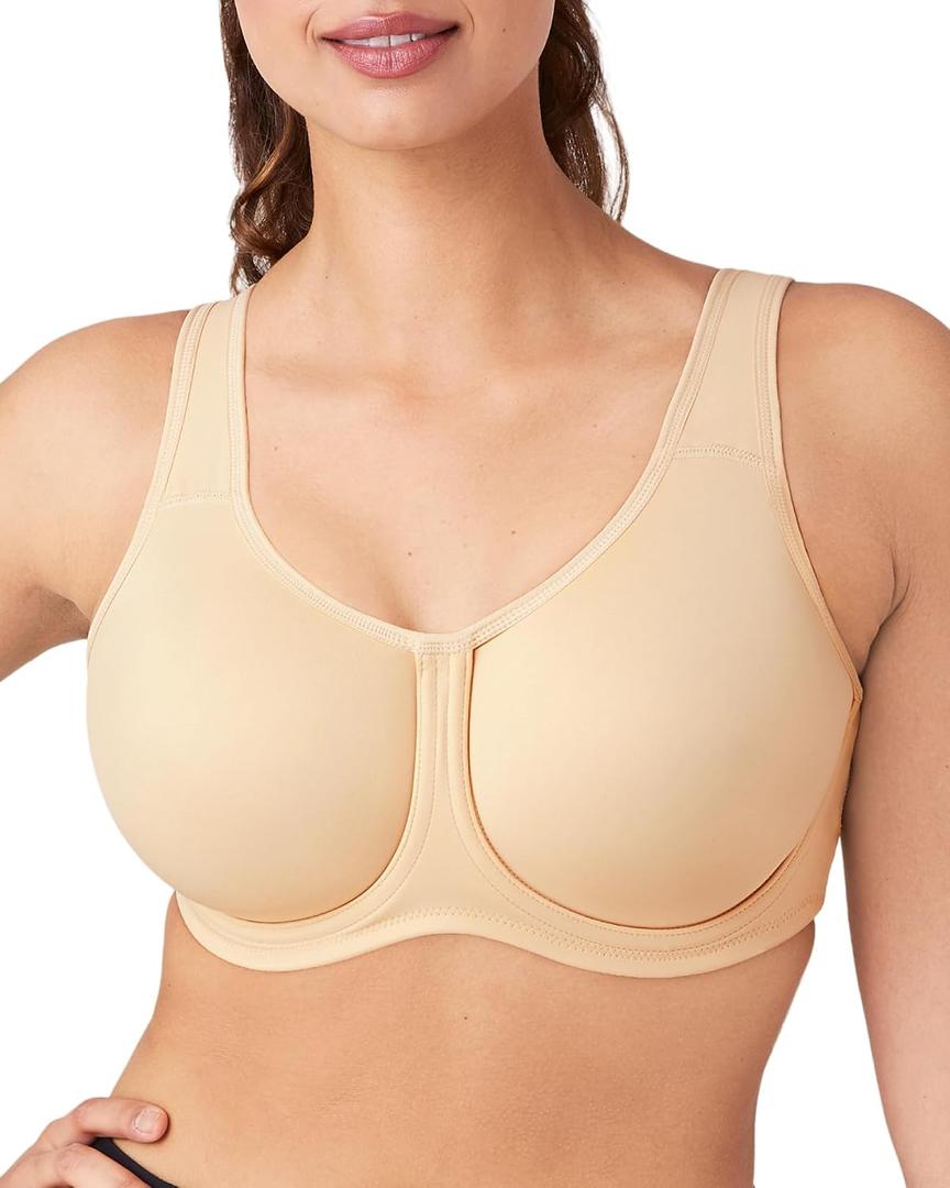 Wacoal Women's Simone Sport Unlined Full Coverage Underwire Sports Bra, 855170. 40C (Beige)