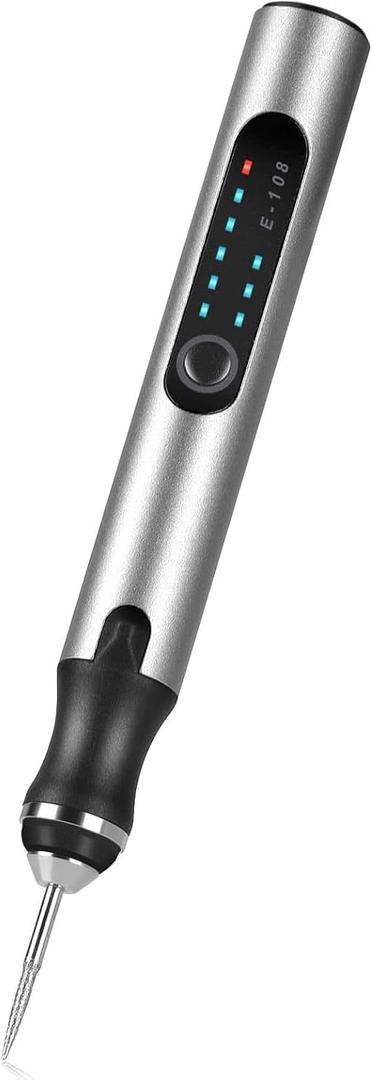 AlgoLaser Portable Engraving Pen – Precision Tool with Adjustable Power for Wood, Metal, Glass, Plastic, and Stone (Includes Multiple Engraving Bits)
