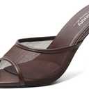 Susanny Women's Sandals Heels Mule High Heels Pointed Open Toe Sandals Sexy Slip on Heeled Summer Casual Wedding Prom Party Comfortable Dressy Shoes (6.5)