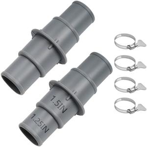 TidyMister Pool Hose Adapter Connector Coupling 1-1/4" or 1-1/2" Plastic Pool Vacuum Hose Adapter for Swimming Pool Vacuums, Cleaners or Filter Pump Hoses - 2 Pack