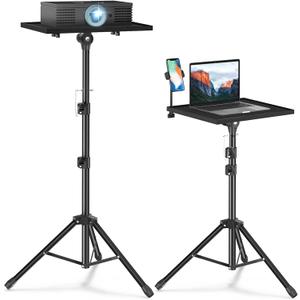 Projector Stand Tripod - Laptop Tripod Projector Stand Adjustable Height 22 to 47 Inch, Projector Tripod Stand, Tripod for Porjector, Projector Stand for Outdoor Movies (Black)