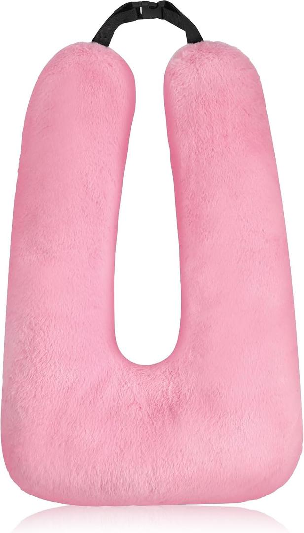 Barydat Car Pillow 28 x 18 Inch Car Travel Pillow Pink Classic U Shaped Neck Pillows Sleeping Reading Pillows for Long Distance Soft Washable Airplane Pillow for Adults Head and Body Support