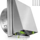 Stanbroil 6 Inch Wall Vent Exhaust Cover, Stainless Steel External Extractor Dryer Cushioned Non-Return Flap, Outside Airflow Vent Replacement Hood