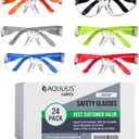 Aqulius 24 Pack Kids Safety Glasses ANSI Z87-6 Colors Kids Safety Goggles - Crystal Clear Eye Protection for Children