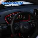 Thenice for 11th Gen Civic Dash Board Trims Instrument Panel Dashboard Cover Compatible with Honda Civic 2022 2023 2024 2025 2026 -Red