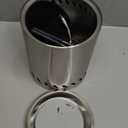 9.7 x 7.1 Inch Tabletop Fire Pit by AmazStove, Low Smoke Camping Stove for Outdoor Safe Burning Firepits, Fueled Pellets or Wood, Travel Bag Included (Silver, 9.7 x 7.1 INCH)