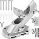 Flag Pole Holder, Anovo Flag Pole Brackets Mount Outside House Heavy-Duty Aluminum Metal Rust Proof Bracket 1" Inner Diameter 2 Positions with Hardwares for Outdoor Wall Mounting Porch( Silver-1 Pack)