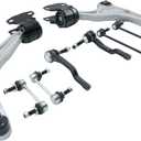 8 Pcs Front Lower Control Arms with Ball Joint Tie Rods Sway Bars Suspension Kit Compatible with 2013-2016 Lincoln MKZ, for 2013-2016 Ford Fusion