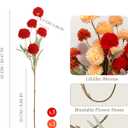 Faux Silk Mums Artificial Flowers for Vase, 8Pcs Fake Kiku Small Mini Chrysanthemum Pom Pom Stems for DIY Bouquets Centerpieces Vase Home Decorations Floral Arrangement(Red,Burnt Orange,Peach)