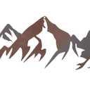 pechpell 31.5" Large Metal Mountain Wall Art, Forest Tree Wall Sculpture Decor, Rustic Nature Themed Cabin Decorations for Home Living Room Bedroom Office Dining Nursery