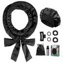 Gwabee Satin Heatless Curls Overnight Hair Curlers to Sleep In Hair Curler Rollers No Heat Hair Wrap for Curls Headband, 70" Satin Heatless Curling Rod Set for Women Long Waves Hair Volume Black 9PCS