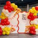 Pizza Party Balloon Arch Garland Kit for Pizza theme Birthday Slice Baby Shower Special Delivery Bridal Shower Girls Night Bachelorette Party Decoration (Cheese Yellow Red)