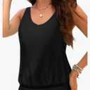 Blouson Tankini Tops for Women - Loose Fit Swim Top Only No Bottom Bathing Suit Modest Swimsuit Top 2025, L