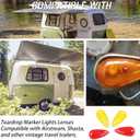 4Pcs Teardrop Marker Lights Lenses Compatible with Airstream,Shasta,and other vintage travel trailers,For Pathfinder #662 teardrop marker lights,ONLY Includes Lights Lens Cover(2 Red,2 Amber)