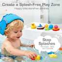31.5" Bathtub Splash Guard for Kids & Toddlers - Silicone Play Shelf & Toy Storage Tray with Strong Suction Cups to Prevent Water Spills, No-Leak Fun Bath Time - Tub Toy Holder Ledge,White