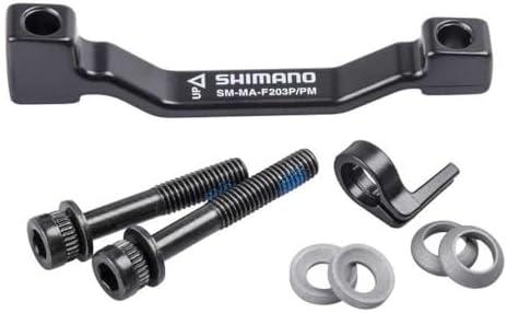Shimano Spares Adapter for Post Type calliper, for 180mm Post Fork Mount to 203 mm Rotor, Black