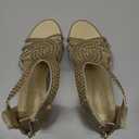 Women Wedge Sandals Sparkly Rhinestone Open Toe Fashion Dressy Sandals Evening Wedding Prom Shoes (7.5, Gold)