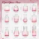 Der Rose Pink Vases Set of 12, Small Bud Vases for Flowers, Rustic Wedding Centerpieces and Home Decor