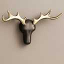 Metal Decorative Wall Mounted Gold Coat Hook for Living Room Closet, Towel Hooks for Bathrooms & Kitchen, Robe Hooks, Heavy Duty Decor Hat Rack for Wall Door (Deer)