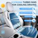 Upgraded Cooling Car Seat Cover Front Seat with Blowing&Suction, 12V-24V Ventilated Car Seat Cushion with 8 Turbo Fans, 3-Speed Adjustable Universal Fit Breathable Car Cushion for Summer Driving-Gray