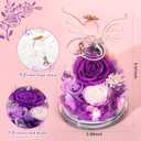 Gifts for Mom Birthday Gifts for Women Preserved Rose Forever Flower in Glass Angel Figurines Fresh Flowers for Delivery Anniversary Mothers Day Real Colorful Roses for Grandma Her Wife from Daughter