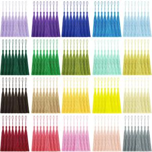 160 Pack Bulk Bookmark Tassels, 5 Inch Soft Silky Tassels with Loops, 20 Colors for Bookmarks, DIY Crafts & Keychain Making, Multi-Color Tassel Set