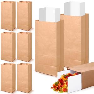 2 Set Leaf Lawn Chute and 6 Pcs Paper Leaf Bag 30 Gallon, Reusable Durable Lawn Bag Holder Funnel for Leaves Collecting Outdoor Yard Park
