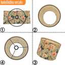 Floral Lamp Shade for Table Lamps and Floor Lamps, Bamboo Material, Groovy and Elegant Design with Butterflies and Birds, 11.8 x 9 Inch, Ideal for Living Room, Bedroom, Office (Art Deco B)