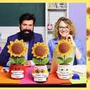 Chumia 6 Pcs Teacher Appreciation Gift Handmade Crochet Sunflower Teacher Gift Thank You for Helping Me Grow Positive Support Plant Gifts for Women Friend Graduation Present End Day of School Favors