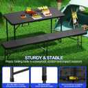 VSOAEIL 4 FT Folding Table 2 Pack Plastic Foldable Table Adjustable Height