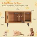 Cat Litter Box Enclosure with Cat Scratch Pad, Sliding Door, 37.4" Litter Box Enclosure Furniture Hidden Litter Box, Modern Indoor Cat House, TV Stand, Side End Table for Living Room, Natural